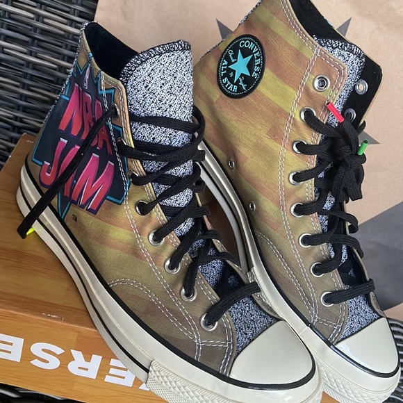 Converse Chuck Taylor All Star 70 Hi Brown/Solar Red/Electric Aqua mens NBA JAM - Picture 8 of 16